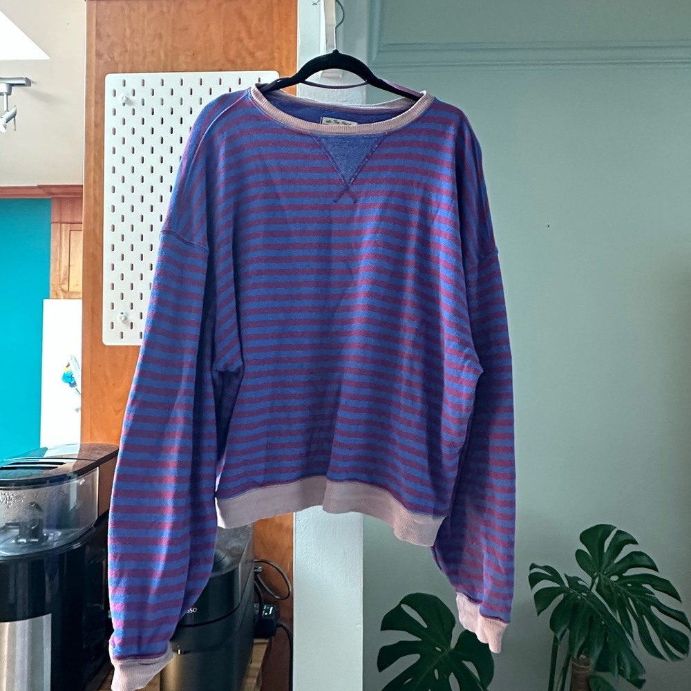 FREE PEOPLE Classic Striped Oversized Crewneck - Medium